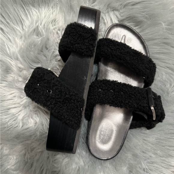 Rag& bone Evin Genuine Shearling Slide Sandal size 37 - Picture 2 of 4